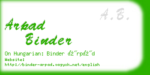 arpad binder business card